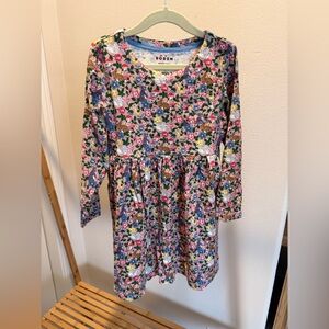 Mini Boden Long-Sleeved Fun Jersey Dress | Floral Bunny